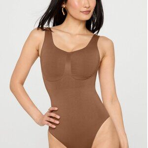 Fabletics Yitty  Nearly Naked Shaping Thong Bodysuit Brown Size M/L NWT